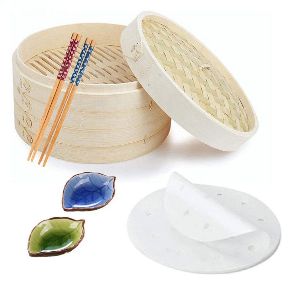 Bao Steamer Bamboo - Chinese Steamer Bamboo Steamer with Lid