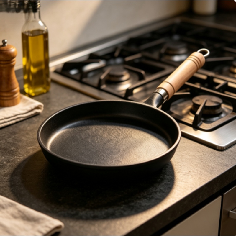 Mini Pancake Griddle - 26cm Uncoated Cast Iron Skillet Non