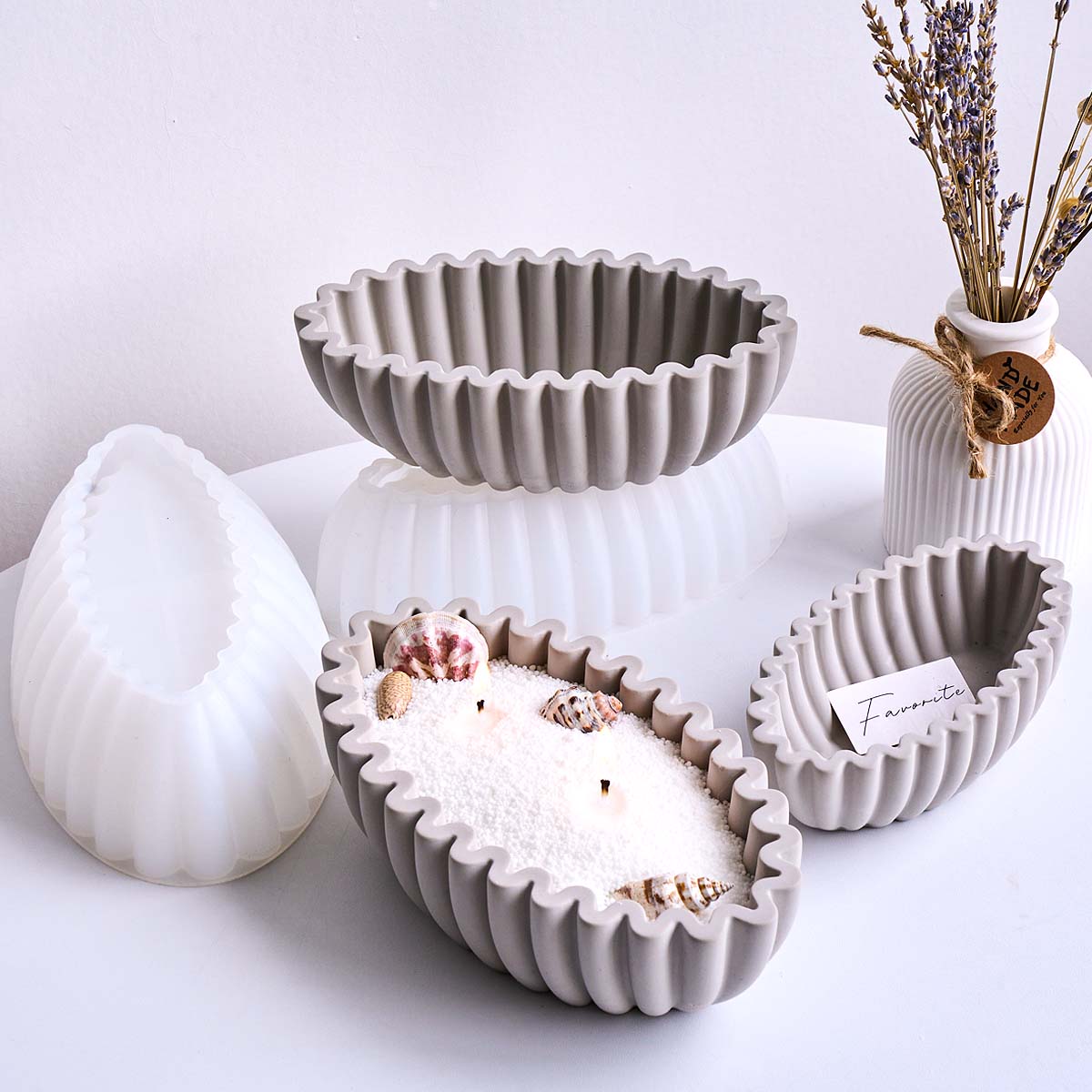 Potsticker Mold - S/M/L Oval Striped Storage Bowl Silicone