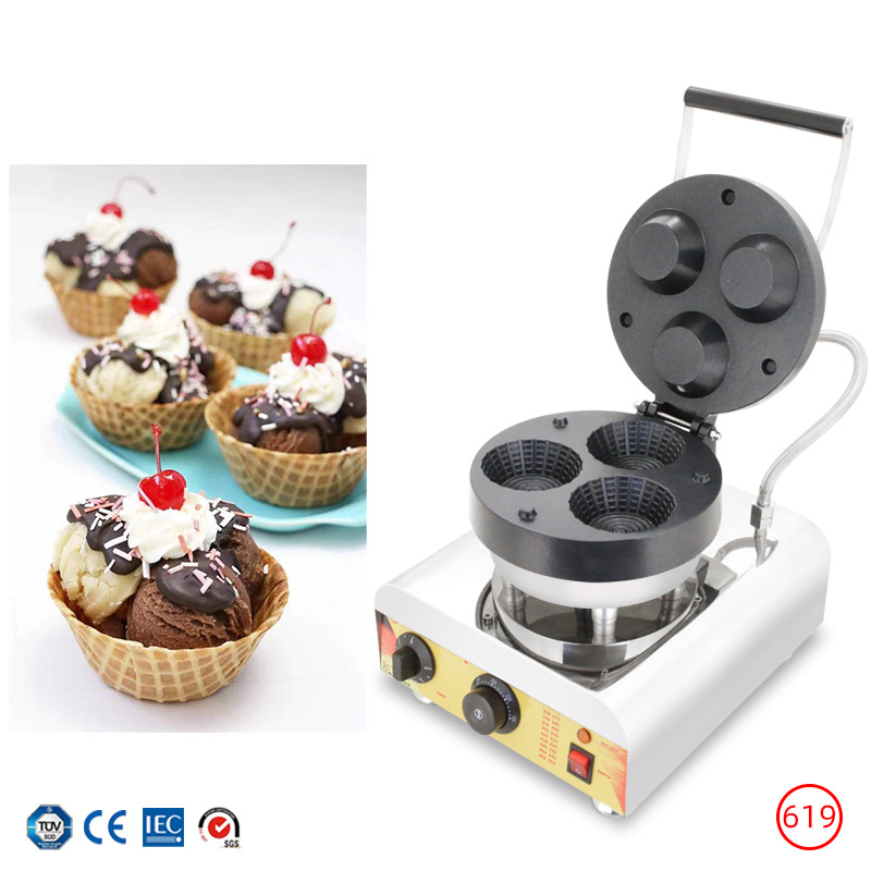 Commercial Triple-Hole Ice Cre - Waffle Cone Maker recension och pris