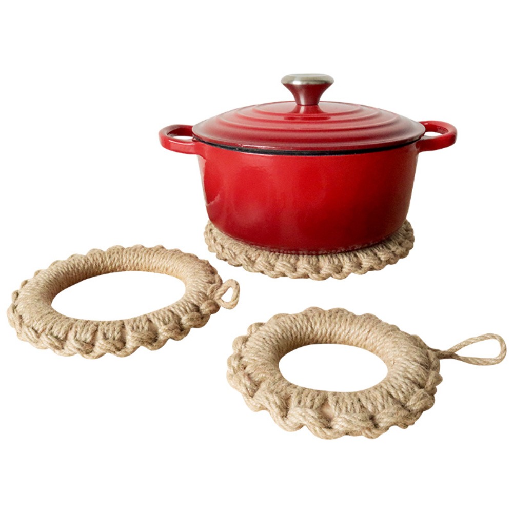 2Pcs Rustic Jute Woven Trivets - Cast Iron Corn recension och pris