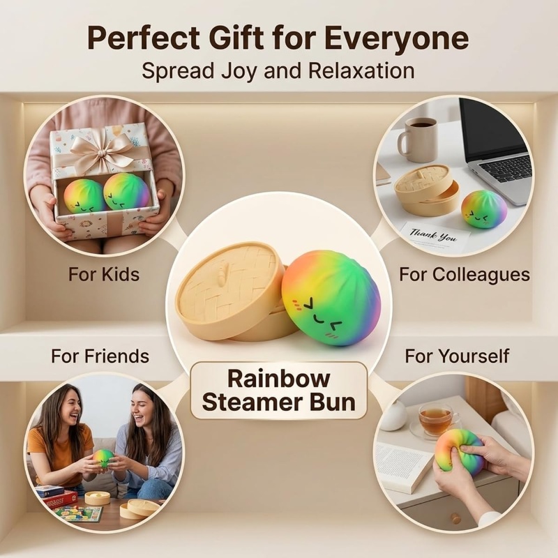 Glitter Bao Bun Squeeze Toy Ka - Bao Steamer Bamboo recension och pris