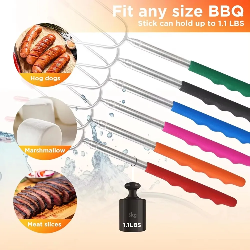 5/6/10pcs Telescopic BBQ Forks - Hot Dog Press recension och pris