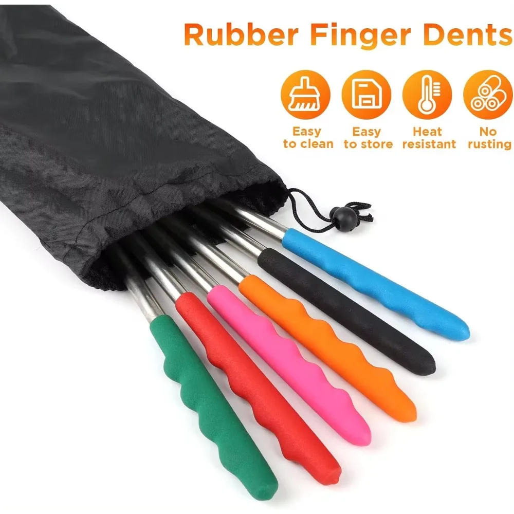 5/6/10pcs Telescopic BBQ Forks - Hot Dog Press recension och pris